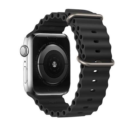 Silikona siksniņa Apple Watch 42/44/45/49 mm – melna