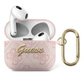Guess 4G Script Metal aizsargvāciņš Apple AirPods 3, rozā