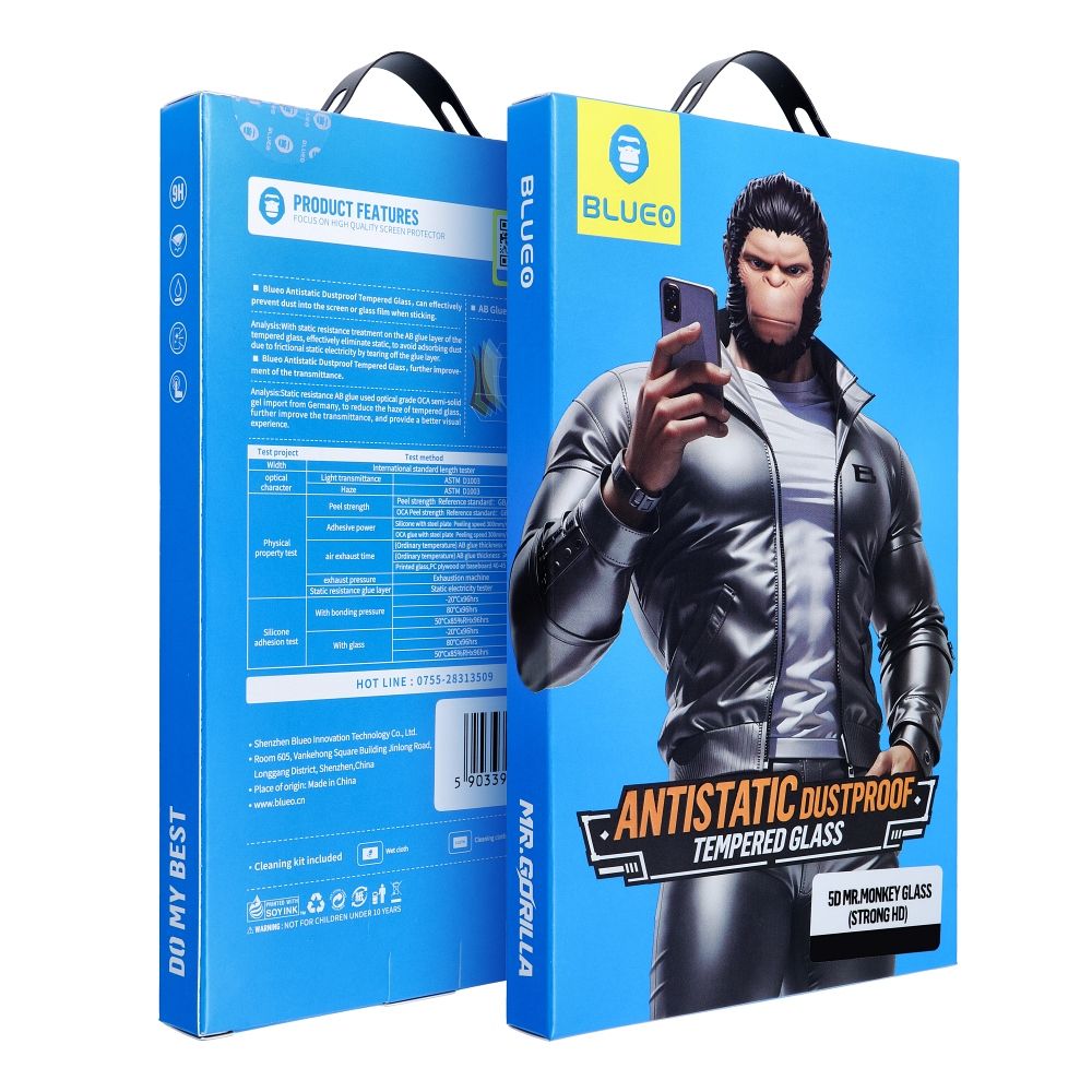 Aizsargstikls Samsung Galaxy S24 Plus – 5D Mr. Monkey (Strong Lite), melns