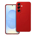 SILICONE MAG COVER case compatible with MagSafe for SAMSUNG S25 Plus red