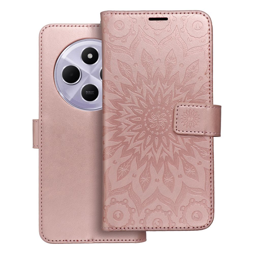 Atverams vāciņš Xiaomi Redmi 14C – MEZZO, mandalas raksts, rozā zelts
