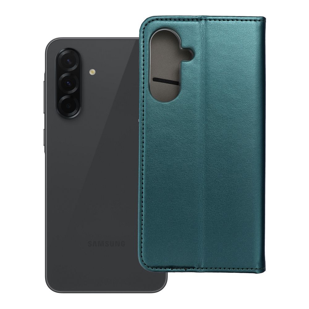 Atverams vāciņš Samsung Galaxy A36 – Smart Magneto, tumši zaļš