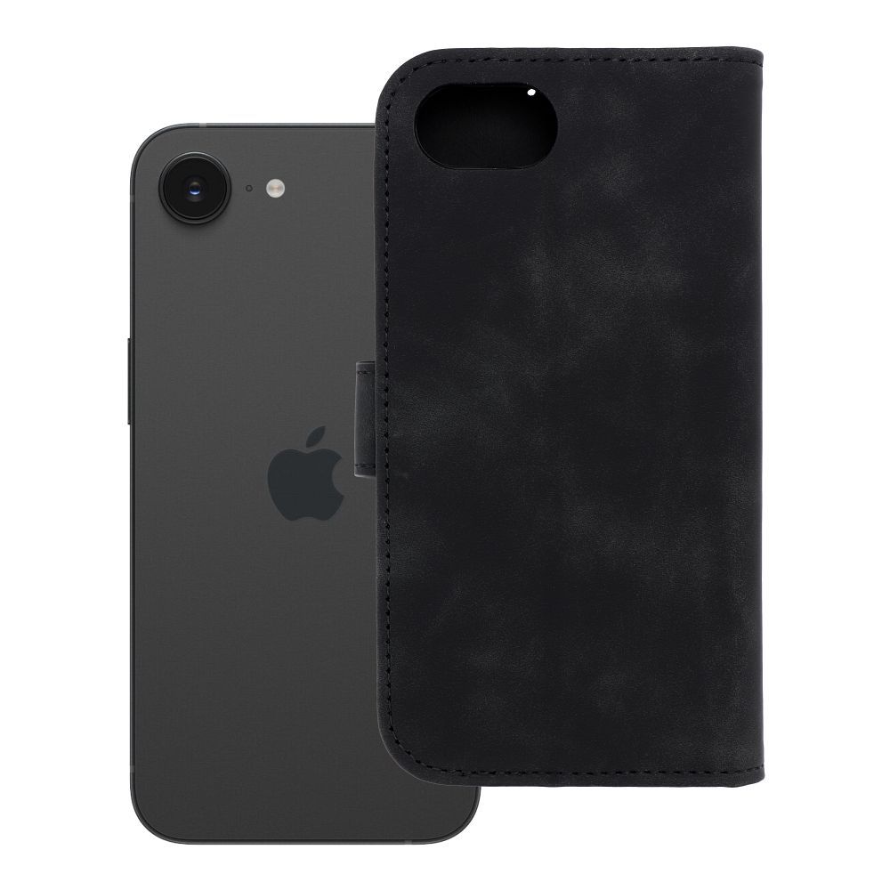 Atverams vāciņš iPhone 16e – Tender Book, melns