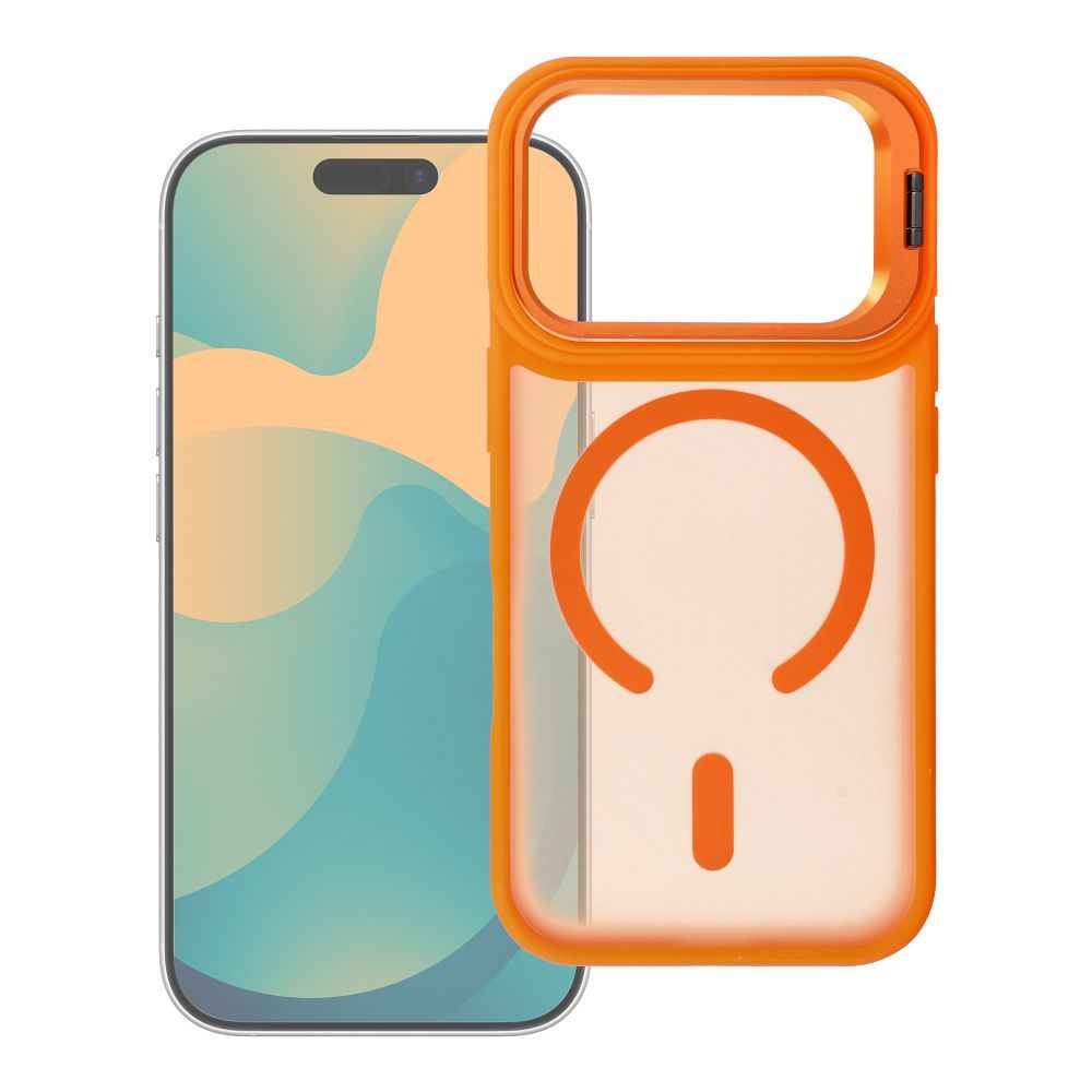 Aizsargvāciņš iPhone 17 Pro / 18 Pro – Forcell F-Protect Shadow Stand Premium MagSafe, oranžs