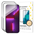Wozinsky Full Glue aizsargstikli iPhone 15 Pro Max, melns rāmis, 2 gab.