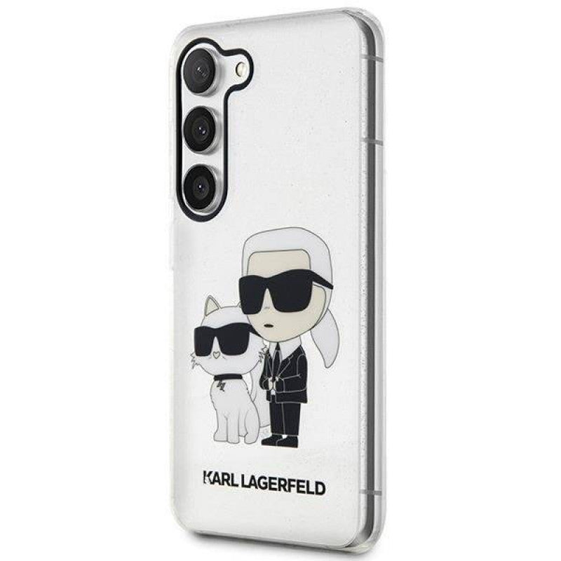Karl Lagerfeld Glitter Karl & Choupette vāciņš Samsung Galaxy S23 Plus, caurspīdīgs — 6