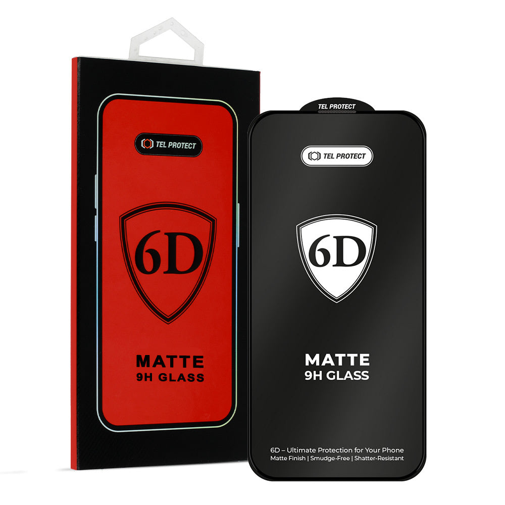 Aizsargstikls iPhone 16 – Tel Protect Full Glue 6D Matt, melns
