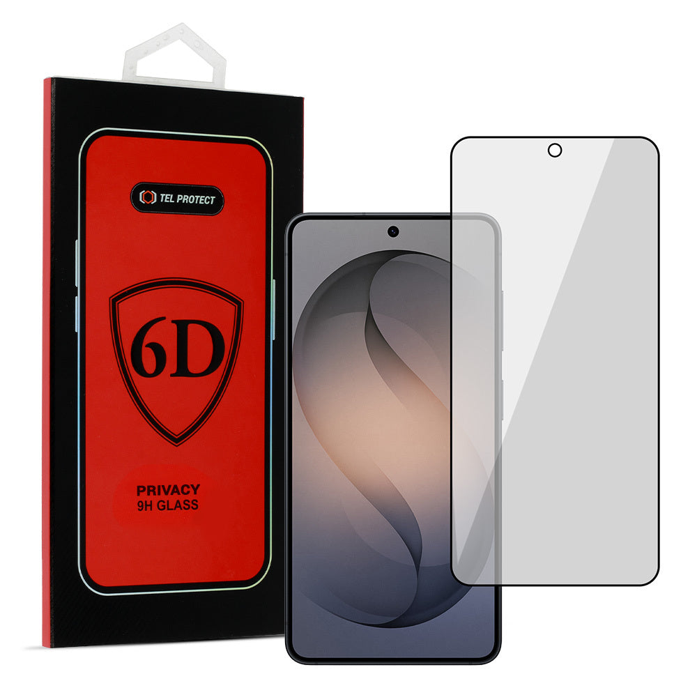 Aizsargstikls Samsung GALAXY S26 PLUS – Tel Protect Full Glue 6D Privacy (with fingerprint unlock), melns