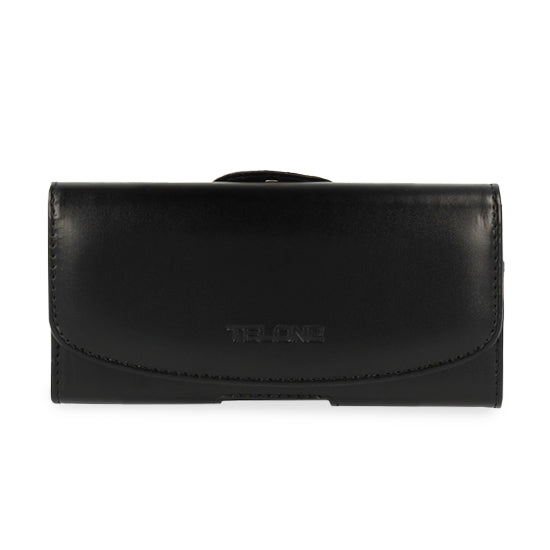 Aizsargvāciņš iPhone 11 Pro/13/14/15/Samsung S23/S24/S25 black, leather – Telone VIVA Belt Holster (SIZE 16) (145x75x14 mm)
